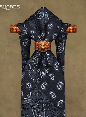 佩恩 灰色姵斯利腰果拼接花纹复古领带商务男正装休闲真丝礼盒