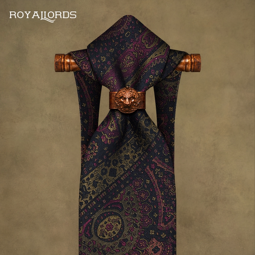 Royallords色织真丝腰果复古领带