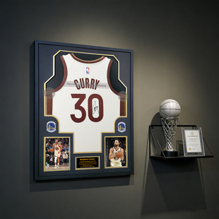 定制斯蒂芬·库里复刻签名26年新版城市款篮球衣裱相框送球迷礼物