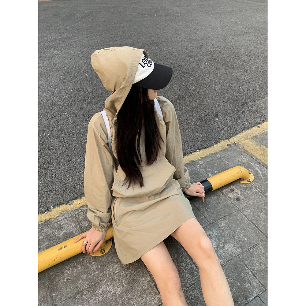 HeyAria2024 ins运动风休闲时尚套装 连帽长袖卫衣+A字短裙女