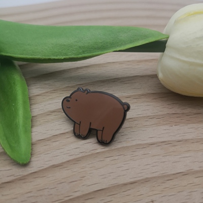 咱们裸熊We Bare Bears熊熊三贱客棕熊金属徽章