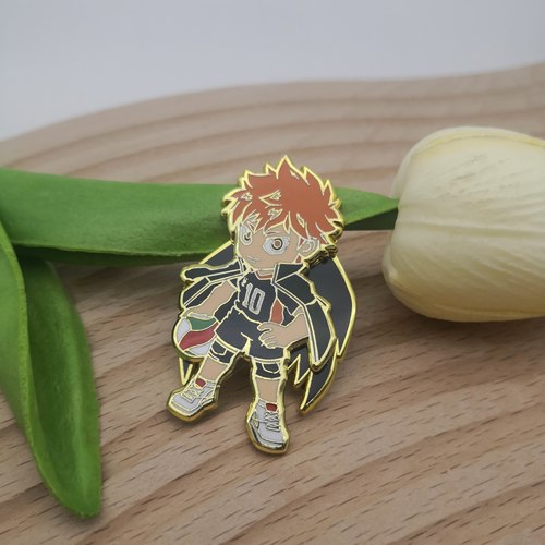 动漫周边排球少年日向翔阳小太阳Hinata Shoyo双层金属徽章