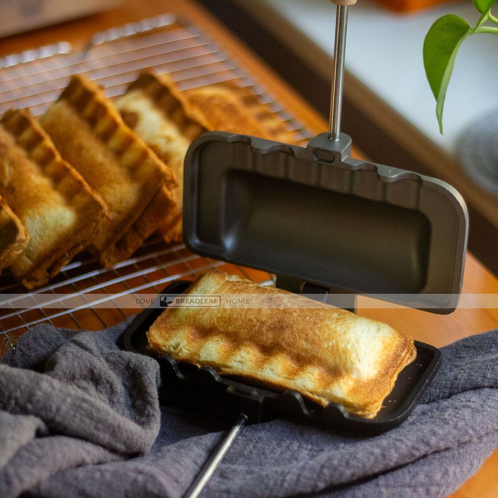日式封边吐司三明治模具 烤盘双面煎烤夹锅 露营烤吐司锅 可拆卸