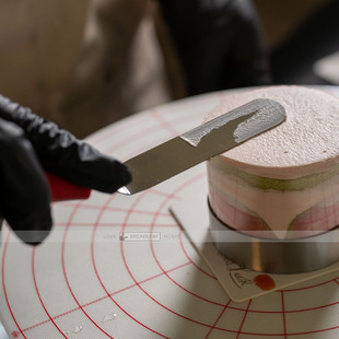 迷你蛋糕奶油抹刀 红色手柄不锈钢 裱花刮刀