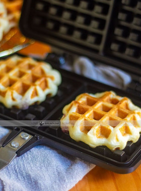 双头燃气华夫饼模 格子松饼不粘烤盘diy 糕点家用早餐锅 烘焙工具