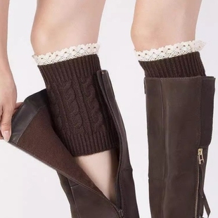 灰色氛围感花边蕾丝袜套堆堆袜女秋冬芭蕾风白色短款腿套搭配皮鞋