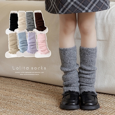 女童袜套秋冬款加绒加厚羊毛儿童中大童韩系堆堆袜中长筒2025新款