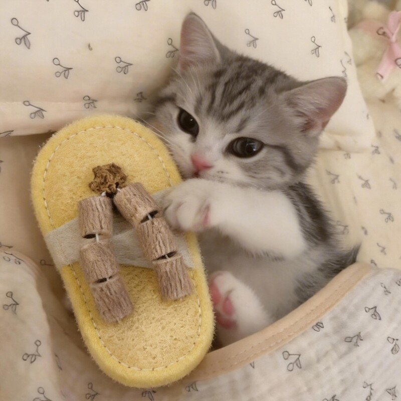丝瓜络猫玩具拖鞋自嗨解闷神器逗猫棒木天蓼啃咬洁齿小猫咪磨牙棒