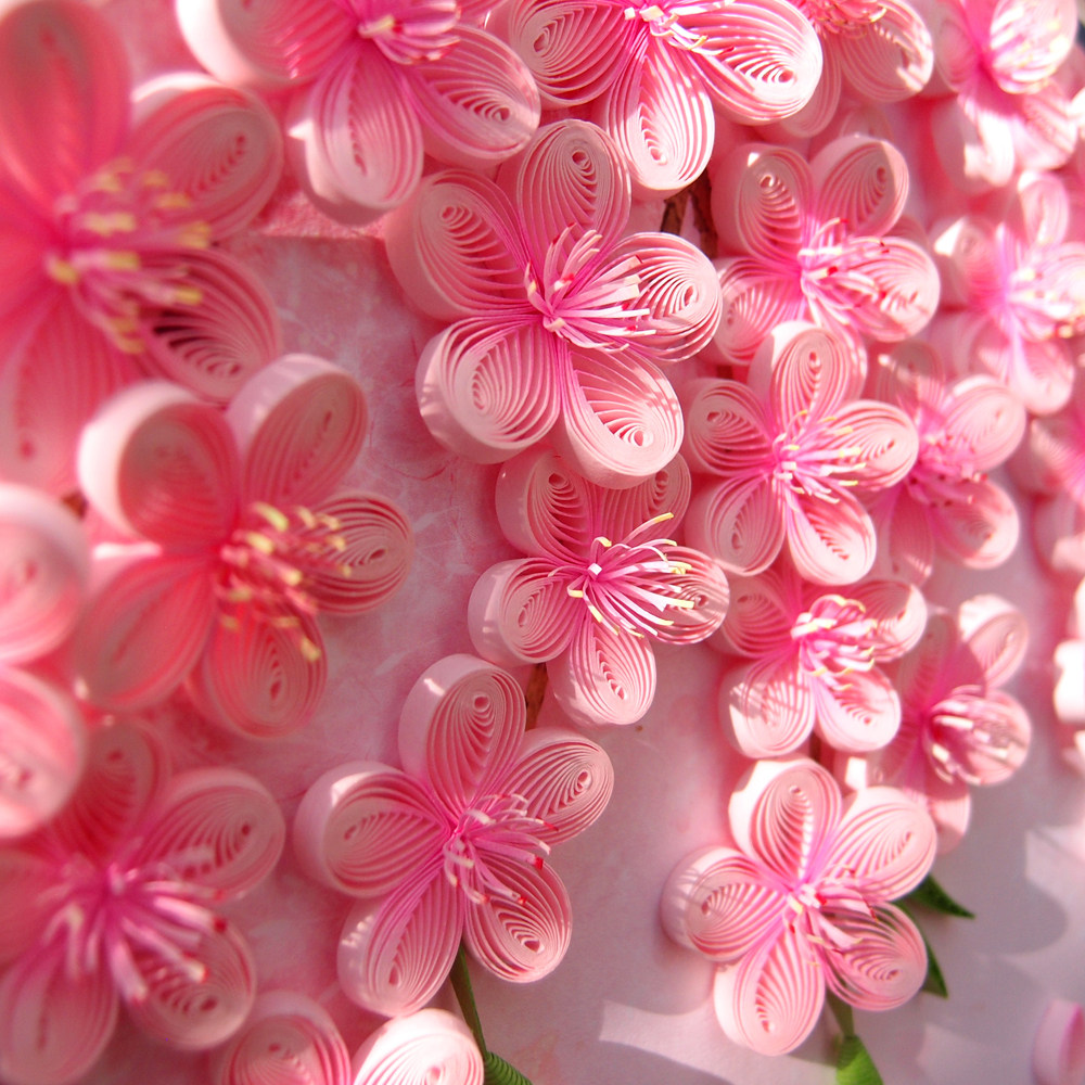 向日葵原创衍纸材料包一月一花水仙迎春桃花琼花勿忘我凤凰花包邮