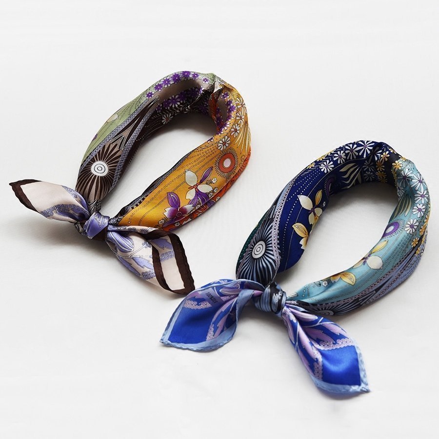 儒雅风幽静四叶草14姆米小方巾