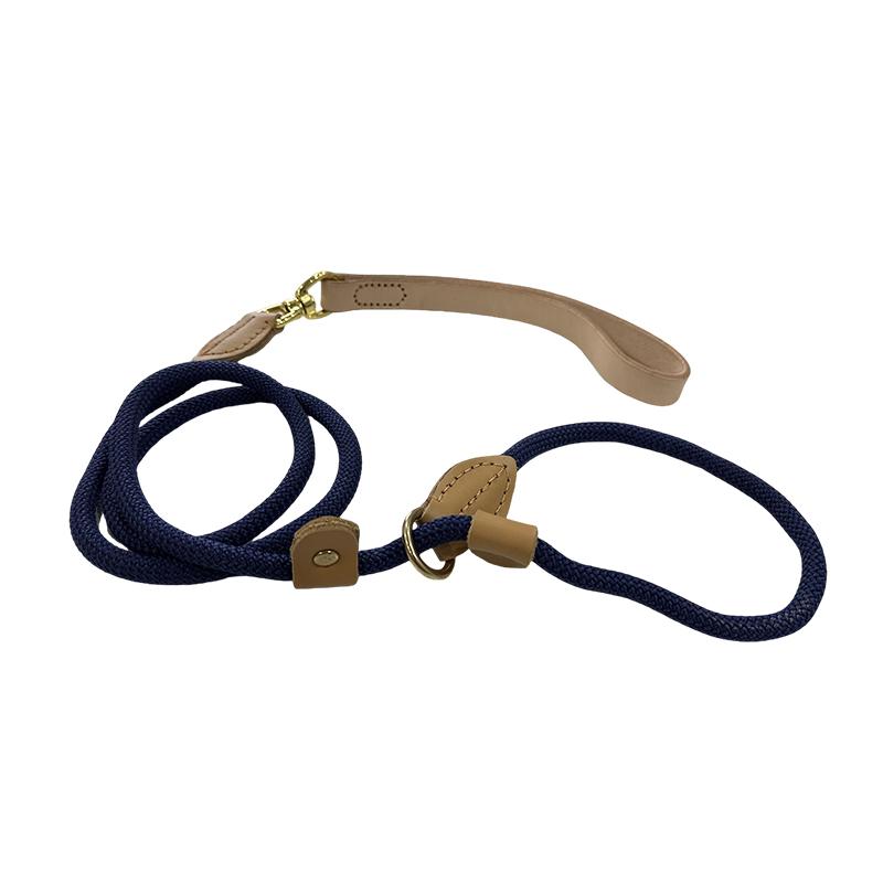 处理狗狗牵引绳牛皮P链训犬遛狗绳项圈尼龙大型犬小型犬宠物狗链