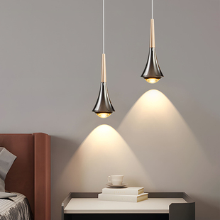 主卧高端网红创意升降小吊灯北欧卧室床头吊灯现代简约极简轻奢