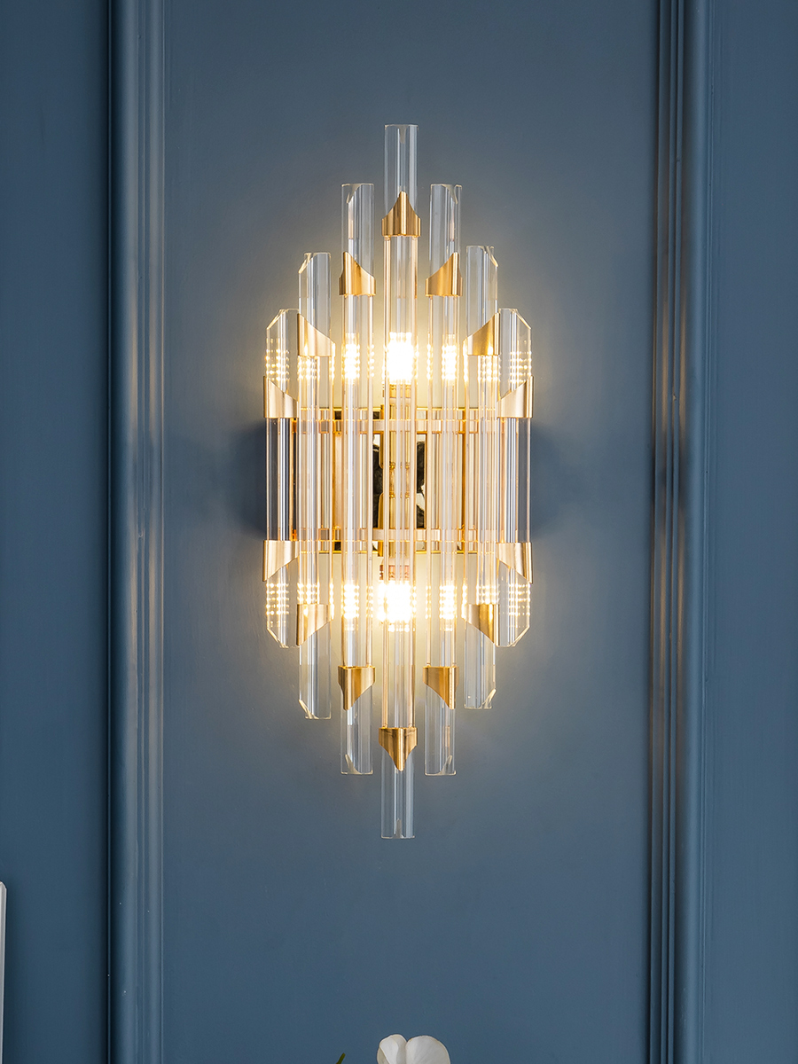 豪华高档壁灯楼梯过道走廊灯别墅背景墙灯酒店宴会厅客厅水晶壁灯