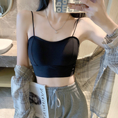 小胸显大吊带背心女防走光学生内搭打底抹胸固定杯带胸垫上衣外穿