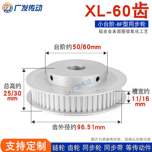 XL60齿BF型凸台同步带皮轮