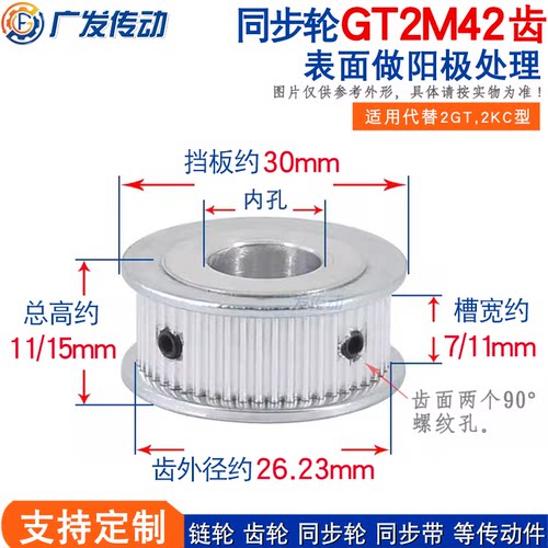 两面平同步2GT2M42皮带轮7/11AF