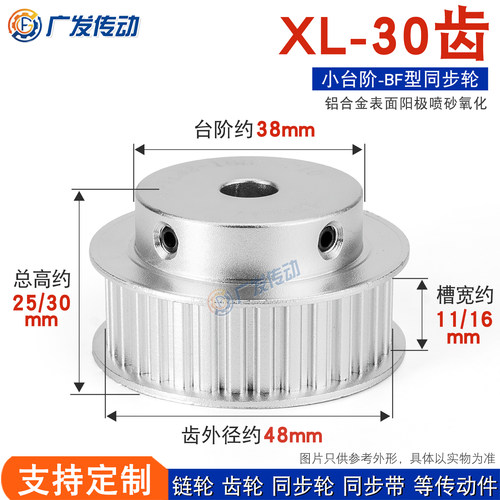 同步轮XL30齿凸台槽宽11/16