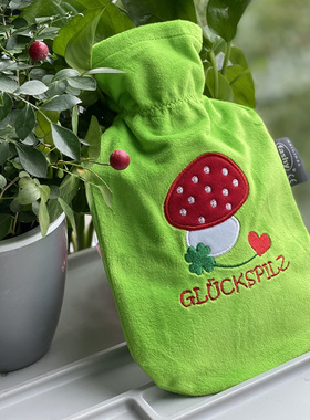 德国进口fashy 幸运小蘑菇冲水暖水袋pvc充注水儿童热水袋  65214