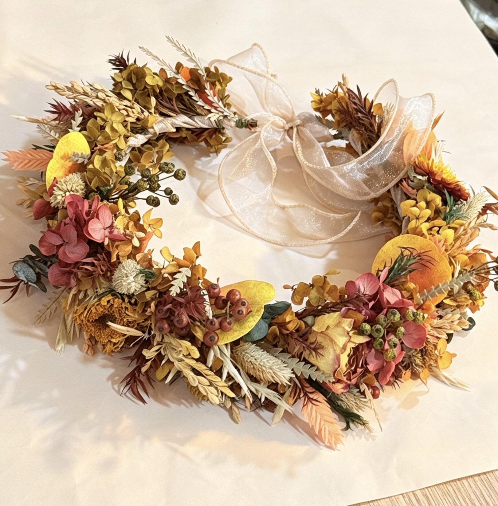 秋色森系山归来浆果真花花环头花艺术拍照佩戴花饰永生花儿童大人