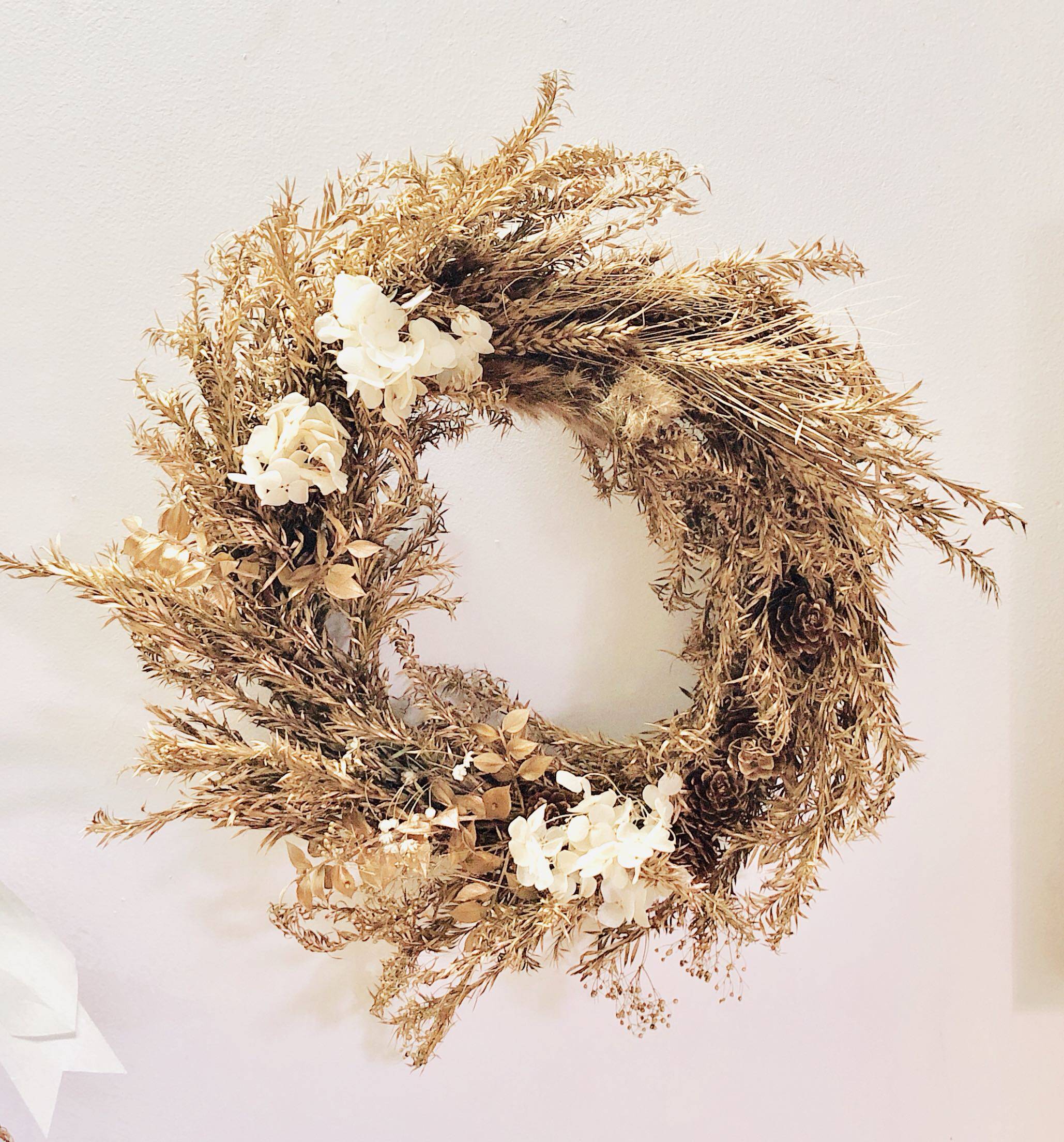 永生绣球进口干花花环圣诞diy