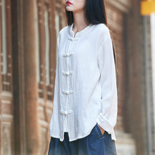女装棉麻中国风禅意茶艺服装女上衣1