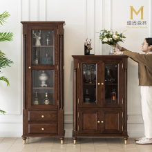 轻奢边柜 美式全实木简约电视边柜装饰柜轻奢靠墙客厅缅因森林