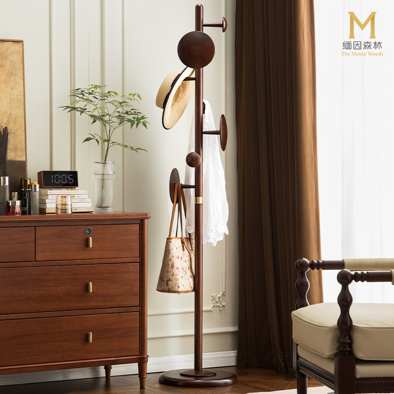 蘑菇挂衣架落地卧室衣服挂架置物架实木衣帽架卧室衣架