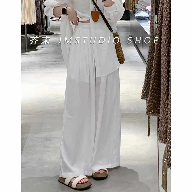 阔腿裤JMSHOP高腰显瘦白色