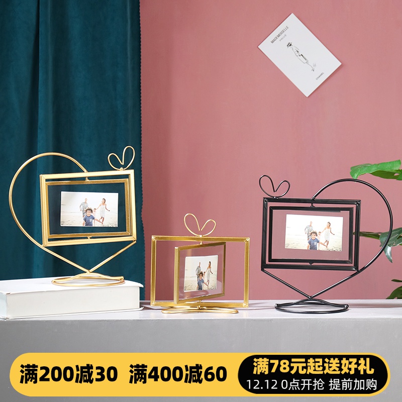 相框摆台创意ins风欧式简约5寸金属铁艺照片横版标本玻璃像框摆件|ruв категории Домашний быт, рамка/рамка - от Buy2taobao.com для оказания профессиональной услуги покупки агента Taobao