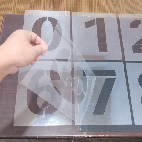 镂空字模数字0-9喷漆模板货车放大号胶片刷字编号模具空心漏字版