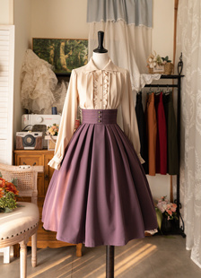 4.0工字褶半裙森林衣橱原创优雅CLA复古典春秋百搭 森林之筐