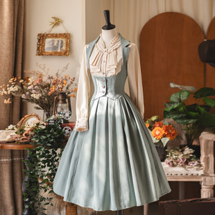 【森林知秋】森林衣橱原创春秋CLA复古典优雅托胸连衣裙lolita