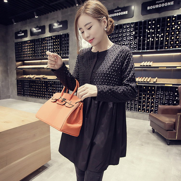 spring and autumn Large new pattern Korean Edition Long sleeve Mosaic Mid length version jacket Baby unlined upper garment T-shirts Socket Show thin Dressin the Women's clothing/Boutique , Shirt  category - from Buy2taobao.com to provide professional Taobao agent buy service