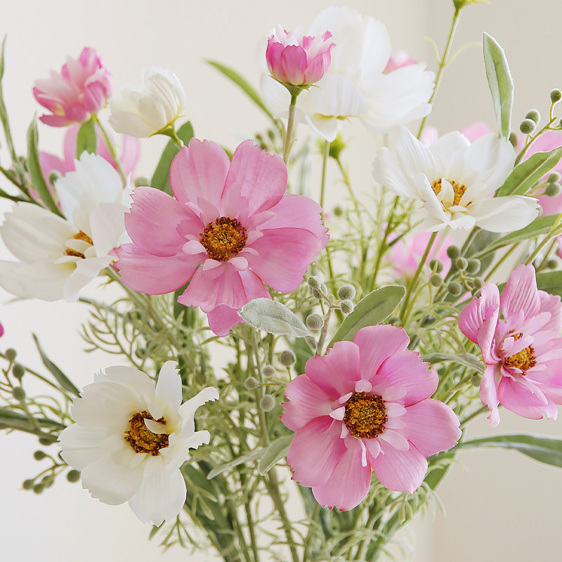 桔七 高品质假花仿真花摆设大皇后格桑花客厅摆件仿真花束装饰