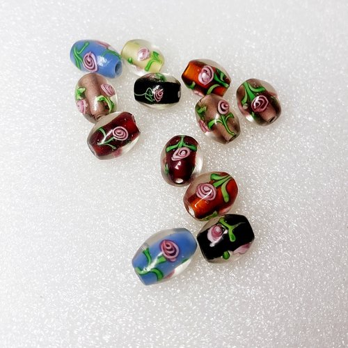 复古小花手工琉璃珠DIY配件