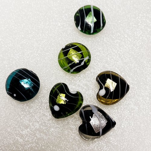 20mm手工琉璃爱心散珠不掉色