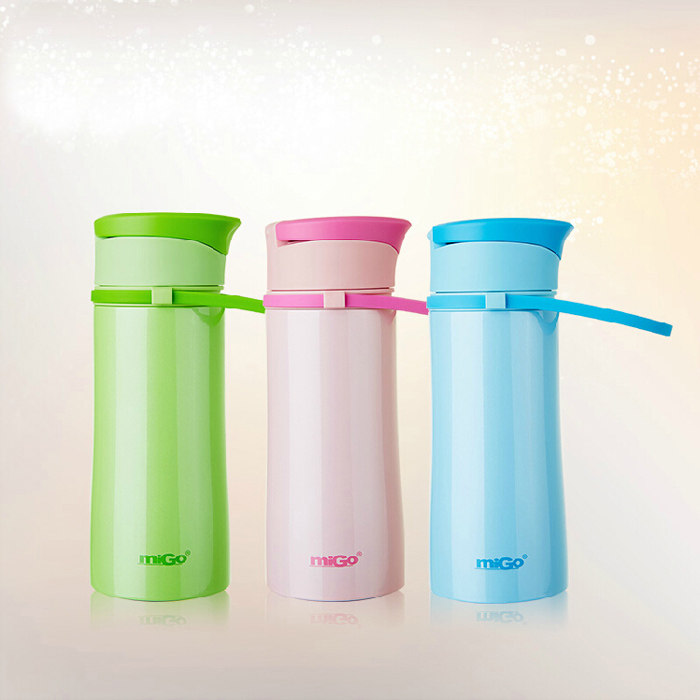 包邮正品MIGO享悦儿童不锈钢真空保温运动瓶400ml 500ml学生水杯