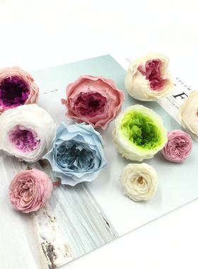 永生花4-5cmA级单朵奥斯汀diy婚礼花束鞋盒材料玻璃罩礼盒玫瑰