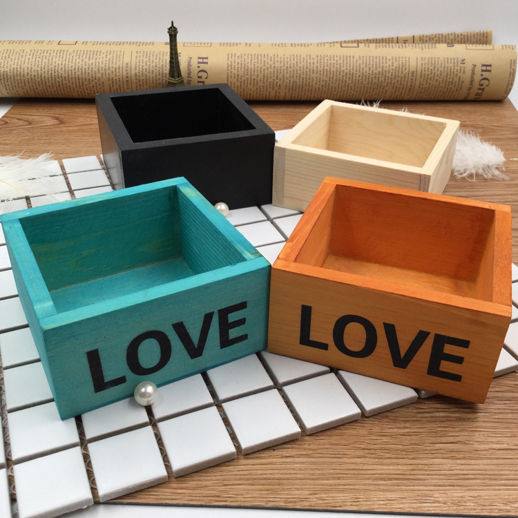 圣诞节永生花盒手工活动DIY车载方形礼盒生日礼物LOVE小木盒摆件
