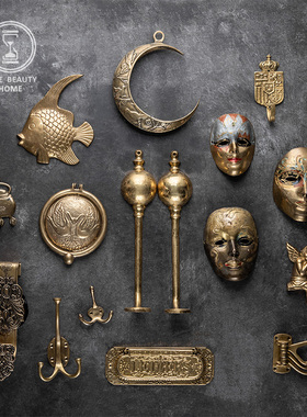 7.24  新 精 G组 欧式古董复古VINTAGE 黄铜壁挂 挂件装饰软装INS