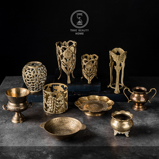 4.28 精品 G组复古黄铜旧物vintage摆件家居摆设西洋古董收藏软装