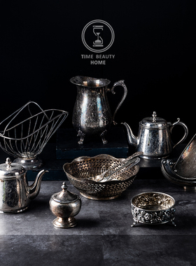 欧式风古董烛台摄影道具装饰摆件