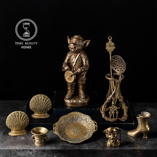 9.14 精品 U组复古黄铜旧物vintage摆件家居摆设西洋古董收藏软装