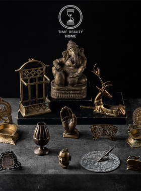 时光美器美式黄铜摆件