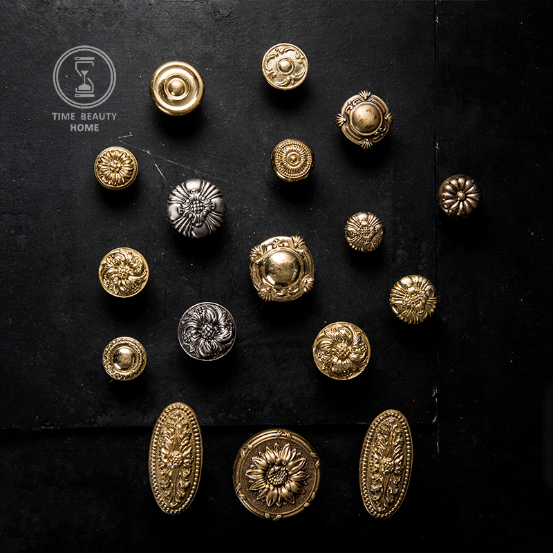 diy上新古董黄铜把手软装挂钩