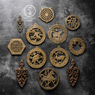 INS摆件家居摆西洋古董软装 8.24 黄铜隔热垫 新 旧物vintage