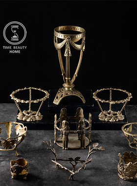 ins黄铜欧美旧物架子西洋古董