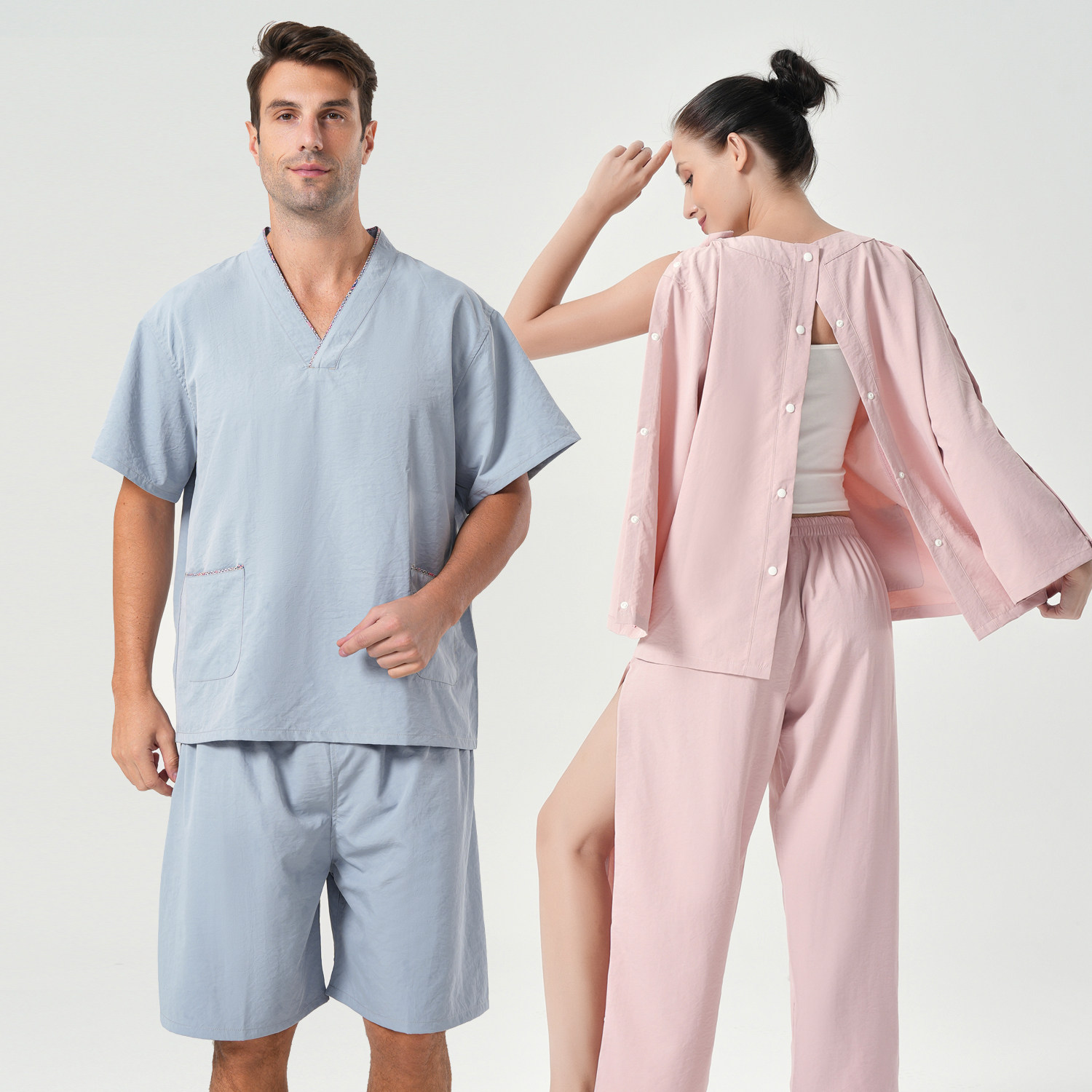 凉感艾灸服冰丝皱汗蒸服水疗按摩针灸浴服中医长款开扣采耳桑拿服,居家布艺,汗蒸服,淘宝优惠券,粉丝福利购,淘宝优惠卷