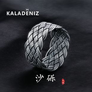 土耳其999纯银戒指男女情侣小众编织轻奢戒ins潮冷淡风手工高级感