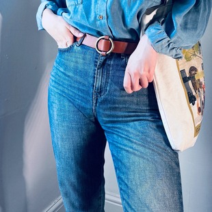 6折国现 |法国Sessun 复古基础小脚提臀收胯显瘦显腿直高腰牛仔裤